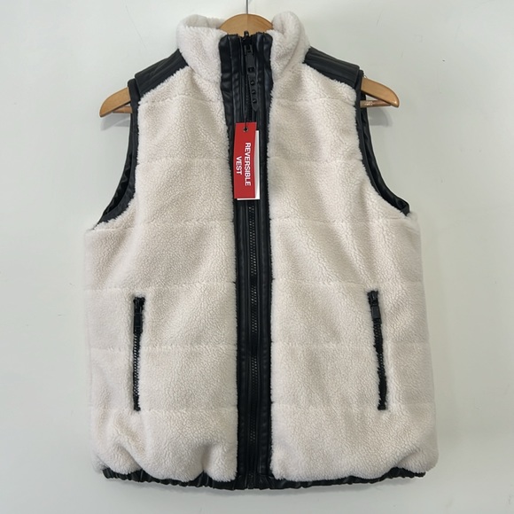 NWT Rebecca Minkoff Vegan Leather Reversible Vest Size M - Picture 3 of 8
